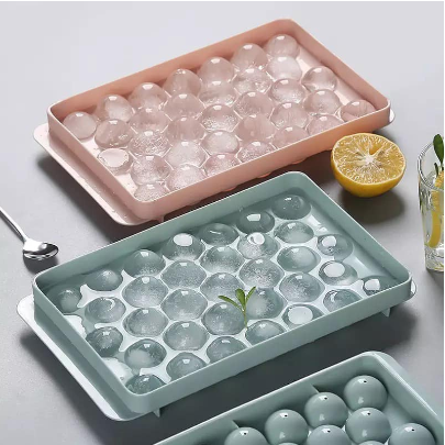 33 Grids Round Ice Cube Whiskey Ice Cube Molder, Cube Maker Ball Mold Ice Mold Tray Ice Molder