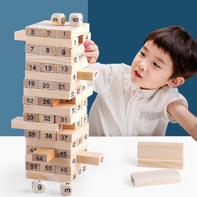 Wooden toys 54pcs block LARGE SIZE SMALL SIZE 18X5X5CM