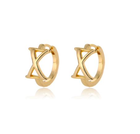 Kaijiang Anting-anting Initial Letter Hoop Earrings For Women A-Z Letter Piercing Stainless Steel Earring Korean Fashion Jewelry X