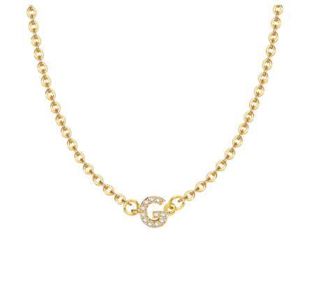 Vnox Initial Choker 18K Gold Letter A-Z Pendant Necklace Accessories for Women G