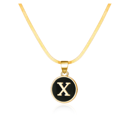 26 Letter Pendant 18K Gold Snake Chain Necklace Classic Fashion Suitable for Men and Women Letter Necklace Jewelry Wholesale X