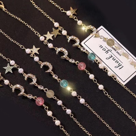 Korean Bracelet Gelang Hot Sale Crystal Flower Bracelet Star Bracelet Women's Birthday Gift