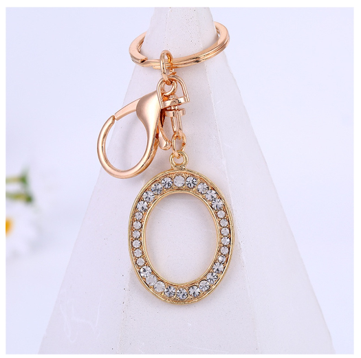 New A-Z 26 Letter Key Chains Stainless Steel Keychain Charm Fashion Accessories Key Ornaments O