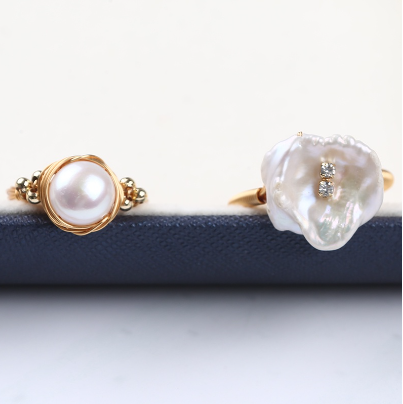 Hand-Made Freshwater Pearl Ring for Women