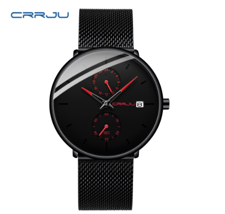 CRRJU Men's Watch Stainless Steel Casual Business Sports Quartz Waterproof 2162 XM No Box M05