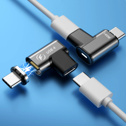 USB C to C Data Transfer 8K@60Hz 140W 40Gbps Type C Adapter Quick Charge 140W USB4.0 Magnetic Connector for Tablet Mobile Phone