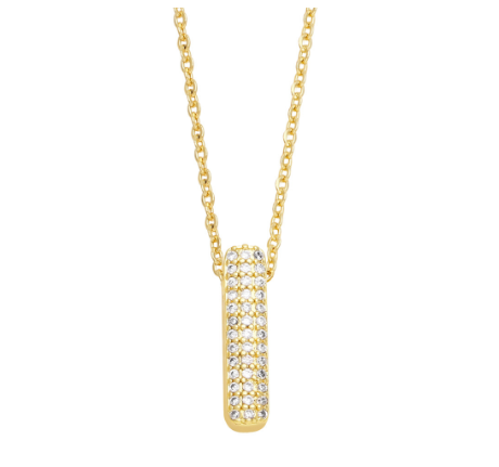 Fashion Clear Crystal A-Z Initial Necklace for Women Copper Gold Plated 26 Letters Pendant Name Jewelry Gifts I