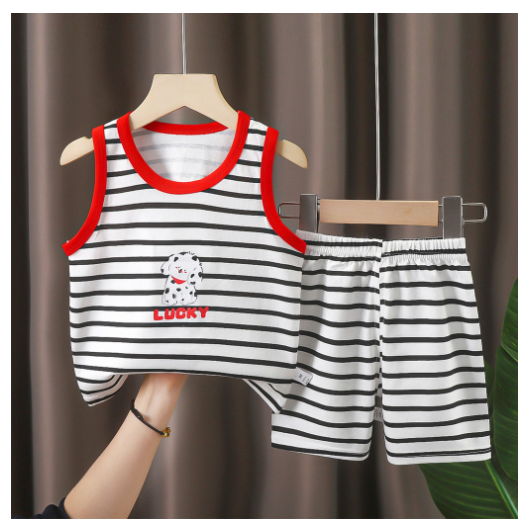 For Baby Girls & Kids Sleeveless Shorts Set Pure Cotton Summer Wear For Kids Girls S3