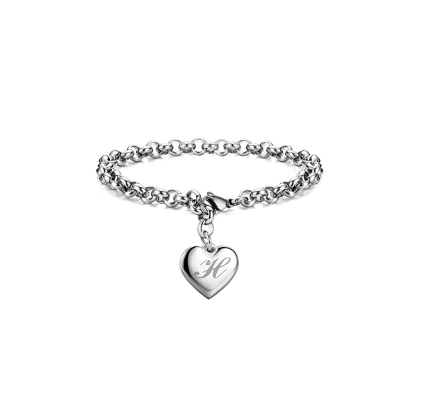 26 English Letter Love Pendant Gift Girl 925 Silver Jewelry Fashion Bracelet Luxury Chain H
