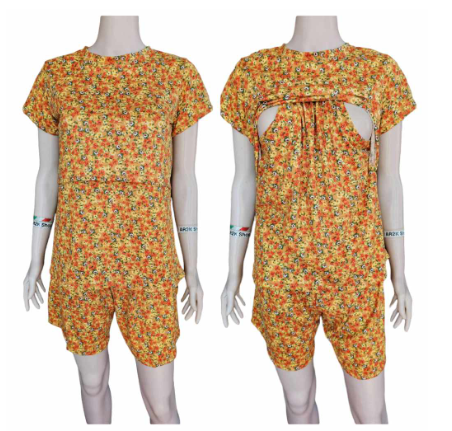 Breastfeeding and Maternity Terno Blouse and Shorts (New Printed Design) Freesize fits Small to XL MT1