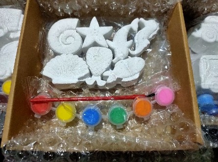 7 PCS CUTE SEA CREATURES PAINT YOUR OWN PLASTER KIT (WITH MAGNET)8cm