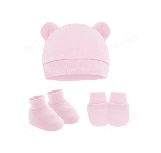 Baby hat Baby Mittens Booties Set newborn cap infant hats fashion Soft Cotton newborns Beanie 41