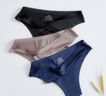 Seamless High Cut Bikini Panty for women ice silk Panties Sexy Mid Rise Women Underwear
