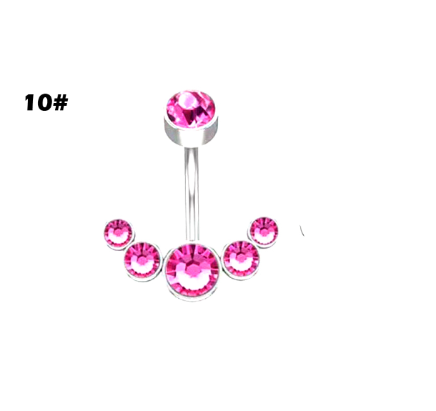 Stainless Steel Heart Piercing Jewellery Zirconia Butterfly Belly Button Rin gBelly Button Clasp Pink 10