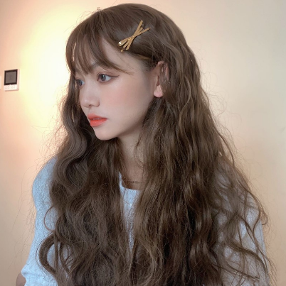 Local Spot Wig【DUO DUO】Wig for Women Long Curly Hair Corn Curler Small Curls Realistic Temperament