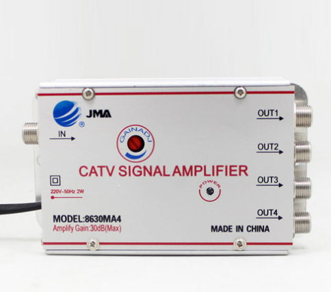 TV Antenna Signal Amplifier Booster 4 Way CATV VCR Splitter 220V -50Hz