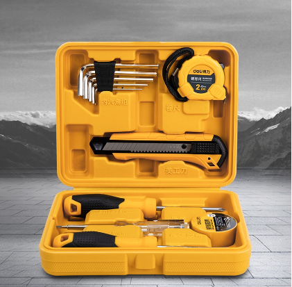 DelI Household Tool Box High Quality Repairing Tools With A Box Easy To Carry  (11Pcs Set)
