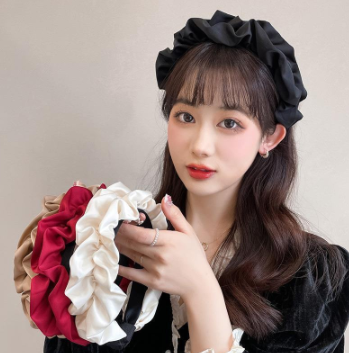 Temperament Black Pleated Wide Brimmed Hair Band for Women's Fashion Headband, Versatile and Minimalist Headwear