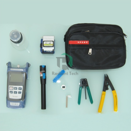 FTTH Fiber Optic Tool Kit (Optical Power Meter, FC-6S Fiber Cleaver, Visual Fault Locator, Stripper)