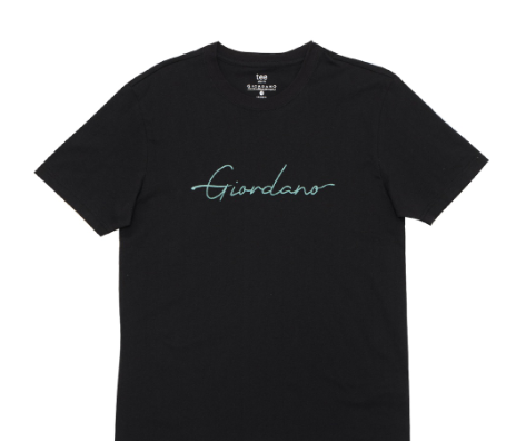 GIORDANO Men's Logo Tee  - 51 - Signature Black