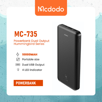 Mcdodo MC-735 10000mAh Powerbank Dual Output Hummingbird Series