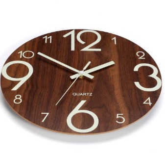 11.8" Wall Clock Glow In The Dark Silent Quartz Indoor