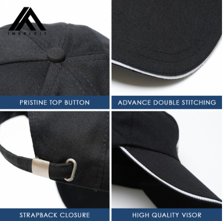 INSPI FIT Baseball Cap For Men and Women Sports Caps Headwear Korean Black Bullcap Outdoor Sumbrero