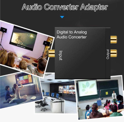 Digital Optical Coax to Analog RCA Audio Converter Adapter