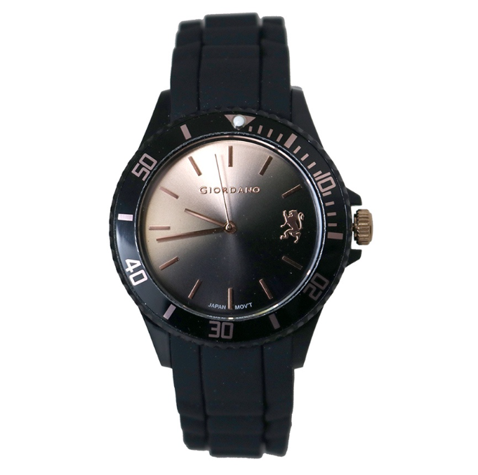 Giordano Sports Black Rubber Analog Quartz Watch For Unisex G2191-22