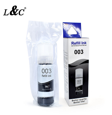 L&C Refill Epson 003 Ink Dye Ink For Inkjet Printer L3110 L3116 L3150 L3156 L5190 L1110 ET-4760 70ML