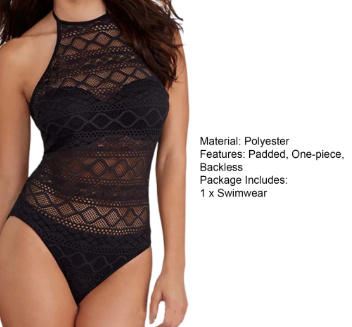 Swimwear Comfortable Padded One-Piece Elegant Pure Tummy Control Women Swimsuit Tourism Supplies