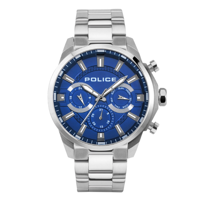 Police Menelik Silver Stainless Steel Analog Quartz Watch For Men PPEWJK2204203