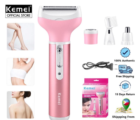Kemei 4 In 1 KM-6637 Nose Face Body Hair Removal Lady Epilator Shaving Electric Trimmer For Eyebrow