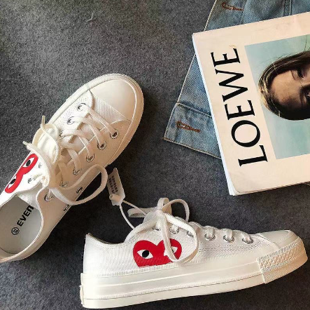 Converse CDG Rei Kawakubo PLAY Love Joint 1970S Low Top Canvas Shoes Men and Women OEM