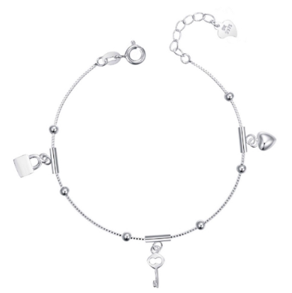 Silver Korean and Japanese Jewelry Cross w/ Small Circle Design Bracelet LB18