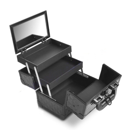 Gladking Portable Makeup Kit Train Case With Mirror