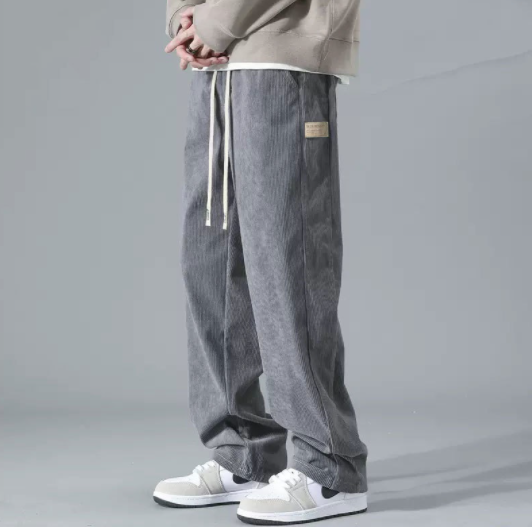 Corduroy Pants For Men Korean Khaki Baggy Straight Cut Slacks Slocks Trouser Pants Man
