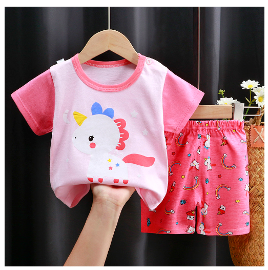 0-4Y For Baby Girls & Kids Shorts Set Terno Short and Sando For Baby Girls SD7