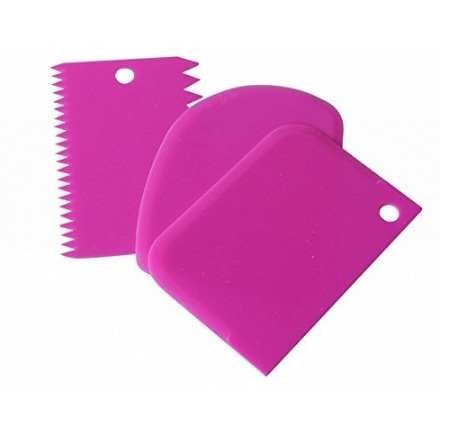 3pcs Plastics Dough Scraper | Cake Cream Icing Spatula | Cake Scraper Smoother Tool Set