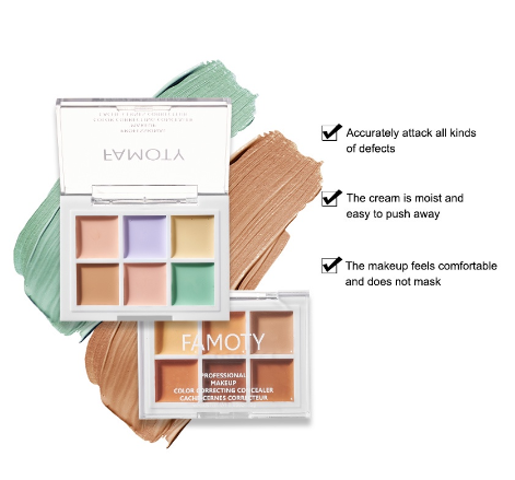 6Colors Concealer Palette Multicolor High Cover waterproof Long-lasting Natural Concealer Face Makeup