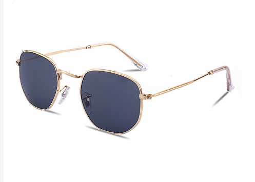 Rose Life Unisex Classic Gold Metal Square Frame Sunglasses For Women Men Vintage Style Anti Radiation Eyeglasses Cool Trendy Shades Outdoor