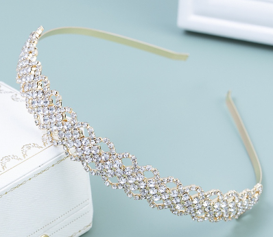 New Japanese and Korean Rhinestone Inlaid Bridal Headband Headband Exquisite and Elegant Thin Edge Pressed Hair Accessories
