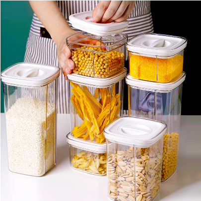 Milk Storage Container Twist Lock Airtight Container Food Storage Box Container Kitchen Organizer Transparent Vacuum Sealed Leakproof Jar