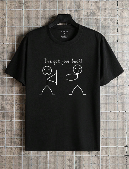 Men Figure & Slogan Graphic Tee