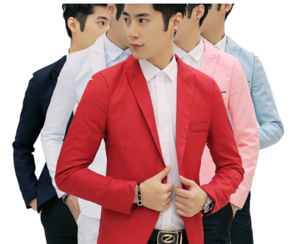 New Men's Casual Slim Fit Formal One Button Suit Mens Blazer Jacket