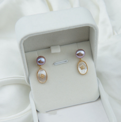Natural freshwater pearl earrings s925 silver accessory for women