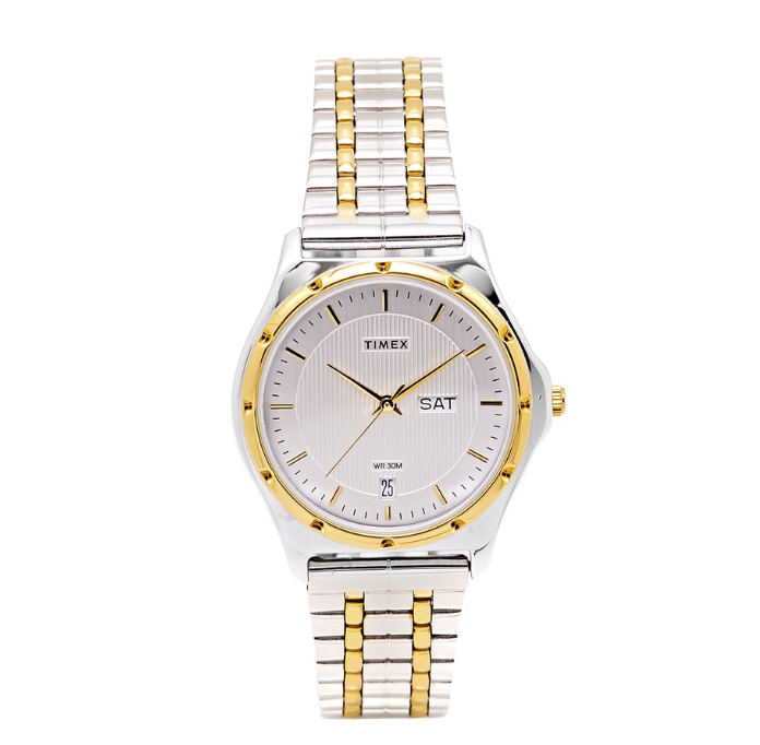 Timex BW Series Two Tone Gold Silver Stainless Steel Analog Quartz Watch For Men TW0BW04E CLASSICS