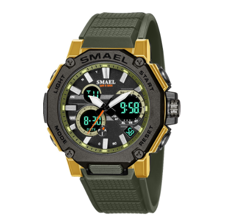 Smael 8047 Sports Quartz Watch Male Clock 50M Waterproof Stopwatch LED Backlight Multifunction Chronograph M3