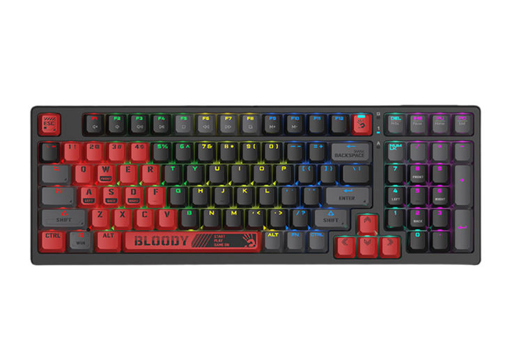 A4Tech Bloody S98 Sports RGB BLMS Red Switch 98-Key Style Wired Mechanical Gaming Keyboard (Sports Red)
