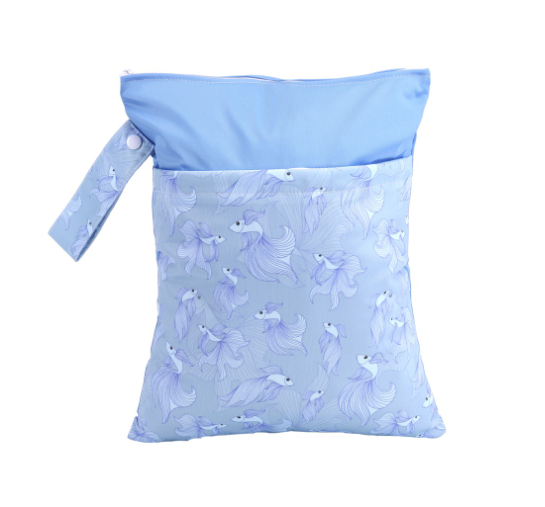 Reusable Waterproof Pattern Double Pocket Diaper Wet Bag DWB19